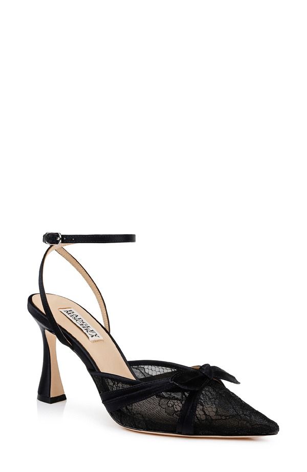 バッドグレイミッシカ レディース シューズ ヒール アンクル Badgley Mischka Collection Josie Ankle Strapointed Toe Pump Black Sat
