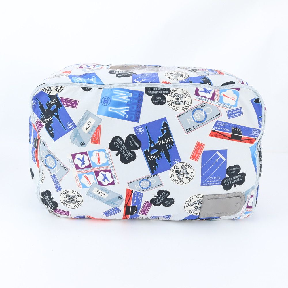 美品 シャネル キャリーカバー パリ ニューヨーク ライン ココマーク キャリーケース ボストンバッグ レディース WWM ED6-4【中古】