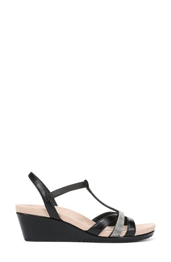 ライフストライド レディース シューズ ヒール プラットフォーム サンダル LifeStride Mimosa Slingback Platform Wedge Sandal Black ブラック