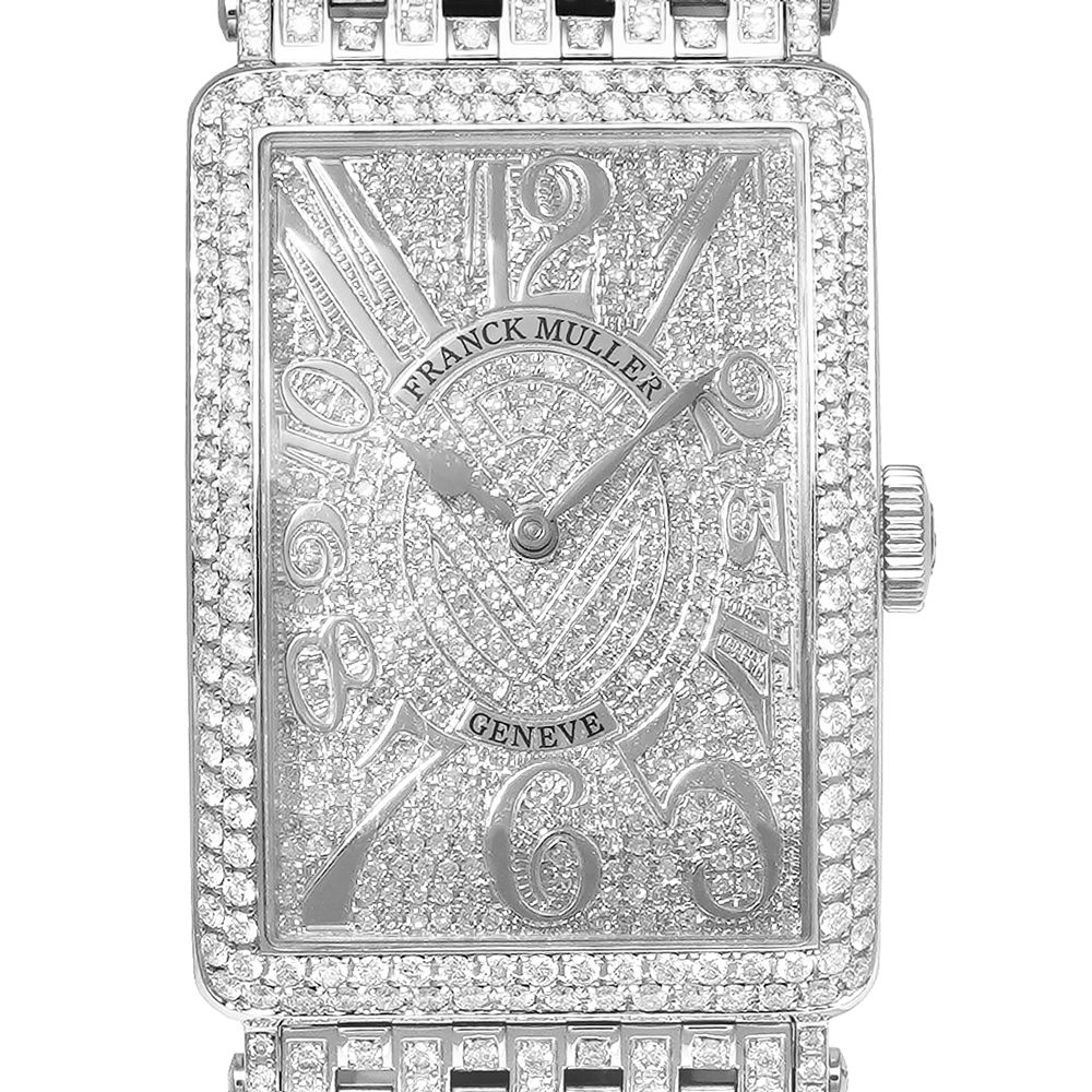 FRANCK MULLER ロングアイランド レリーフ カスタム アフターダイヤモンド 箱・保証書付き Ref.1200SCRELIFE 中古品 メンズ 腕時計