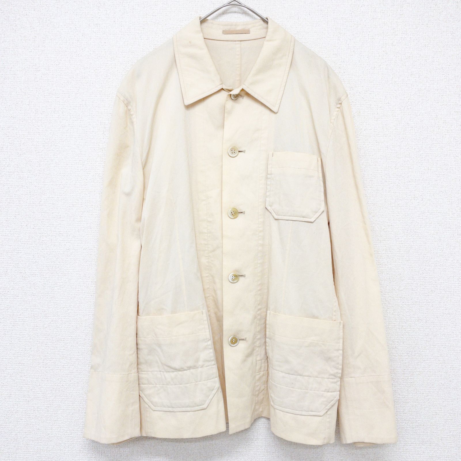 COMME des GARCONS HOMME コムデギャルソンオム 田中オム ジャケット カバーオール アーカイブ ヴィンテージ 90s コットン ベージュ 日本製 メンズ M b01643