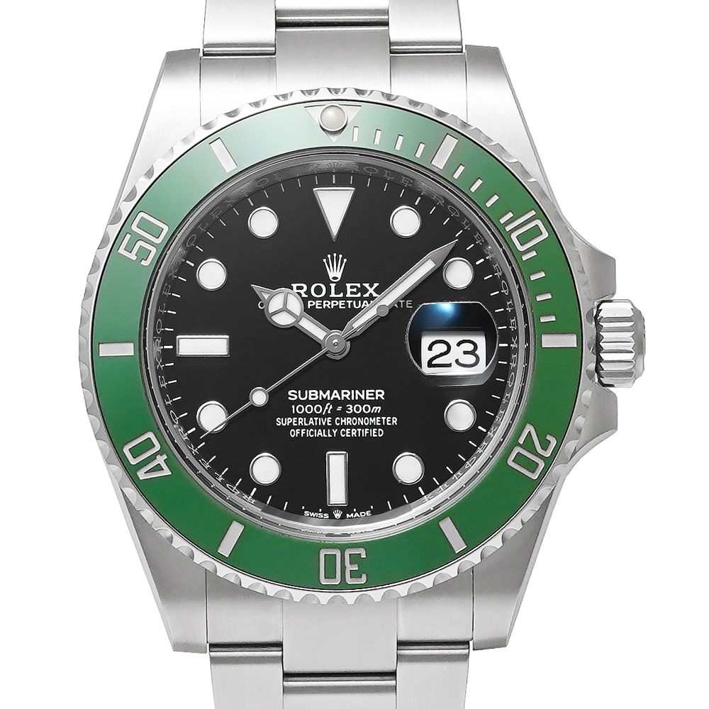 箱・2024年保証書付き ROLEX サブマリーナー デイト Ref.126610LV グリーンサブ 中古品 メンズ 腕時計