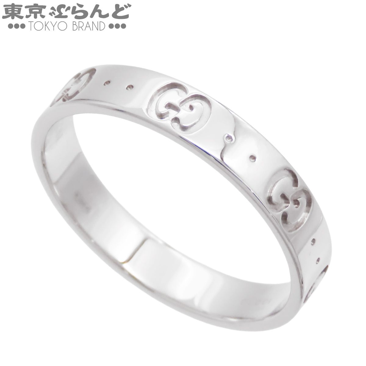 グッチ GUCCI アイコン リング ホワイトゴールド K18WG 22号相当 23 指輪 メンズ 仕上済 101875770
