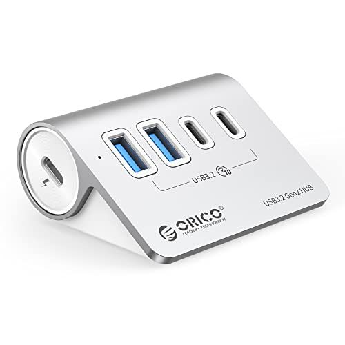 ORICO USB ハブ USB3.2 4ポート 10Gbps高速転送 セルフパワー/バスパワー両対応 50cmケーブルと変換アダプタ付き USB C/USB Aデバイス両対応 Windows/Linux/Mac OS/Android等OS 2a5d1404