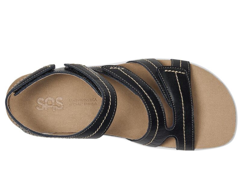 サス レディース シューズ サンダル SAS Swerve Adjustable Comfort Sandals Black ブラック