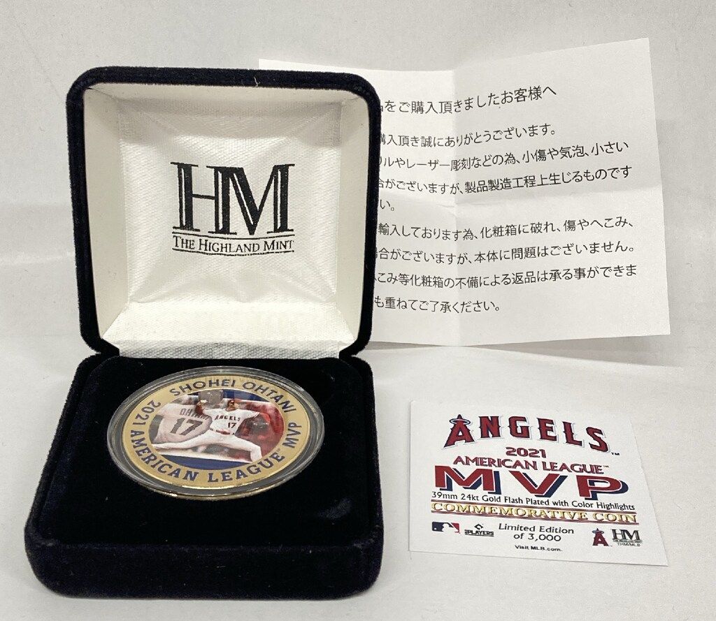 HM 大谷翔平 2021アメリカンリーグMVP記念ゴールドコイン