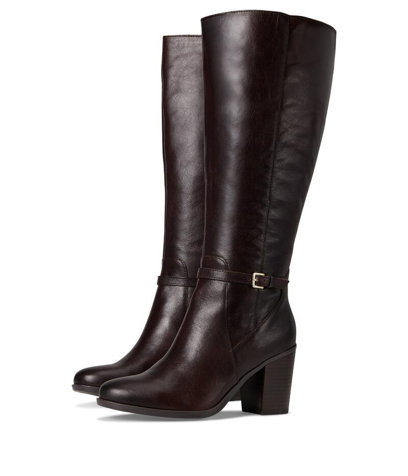 ナチュライザー レディース シューズ ブーツ・レインブーツ Naturalizer Kalina Wide Calf Dark Brown Leather ブラウン