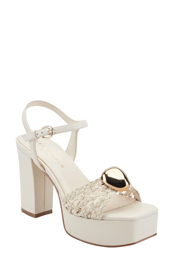 マーク・フィッシャー レディース シューズ ヒール プラットフォーム サンダル アンクル Marc Fisher LTD Cabell Ankle Straplatform Sandal Ivory