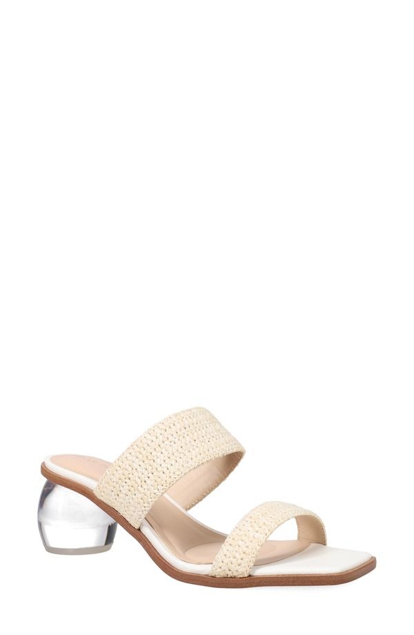 ペレモーダ レディース シューズ ヒール サンダル Pelle Moda Lela Raffia Slide Sandal White Raffia ホワイト
