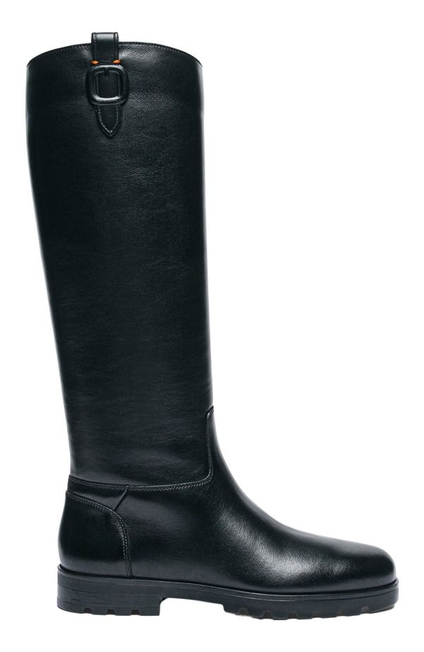 サントーニ レディース シューズ ブーツ・レインブーツ レザー Santoni Womens leather boot Black ブラック