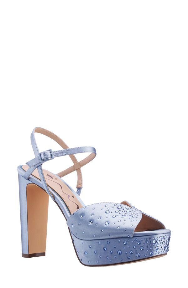ニナ レディース シューズ ヒール プラットフォーム サンダル Ninaddison Slingback Peep Toe Platform Sandal Icy Blue ブルー