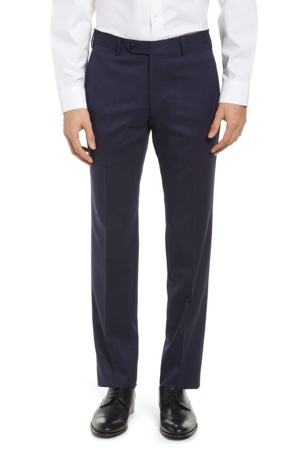 ザネッラ メンズ ボトムス カジュアルパンツ ウール Zanella Parker Stretch Wool Trousers Navy ネイビー