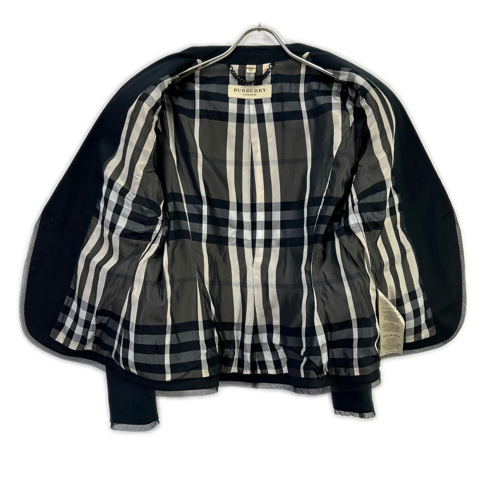 Burberry LONDON バーバリーロンドン ブラック チュール 裏地ノバ