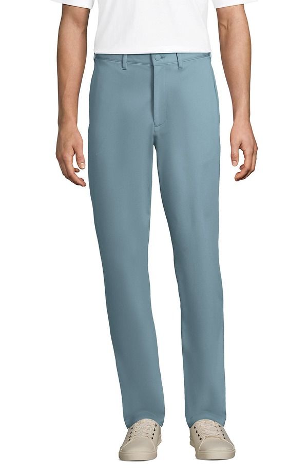 ランズエンド メンズ ボトムス カジュアルパンツ Lands End Traditional Fit Flex Performance Golf Pants Blue Clay ブルー
