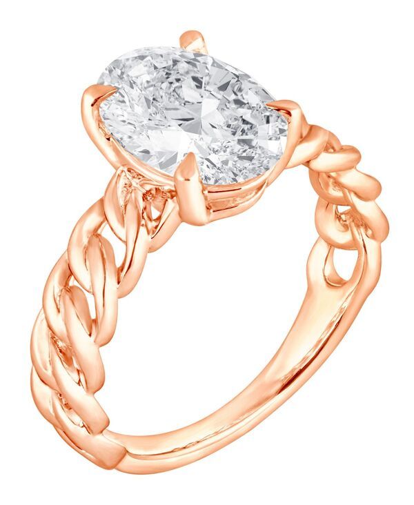 バッジェリーミシュカ レディース アクセサリー リング Badgley Mischka Certified Lab Grown Diamond Oval Chain Link Solitairenga