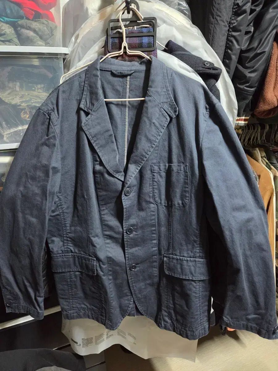 ユニクロ ユーティリティ ブレーザー ジャケット ネイビー (XL)