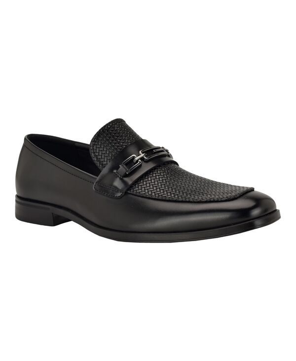 ゲス メンズ シューズ スリッポン・ローファー GUESS Mens Hendo SquareToe SlipOn Dress Loafers Black Embossed Multi ブラック