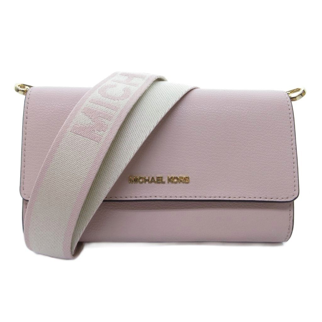 マイケルコース MICHAEL KORS ウォレットショルダーバッグ ロゴショルダーストラップ レザー ピンク /HW