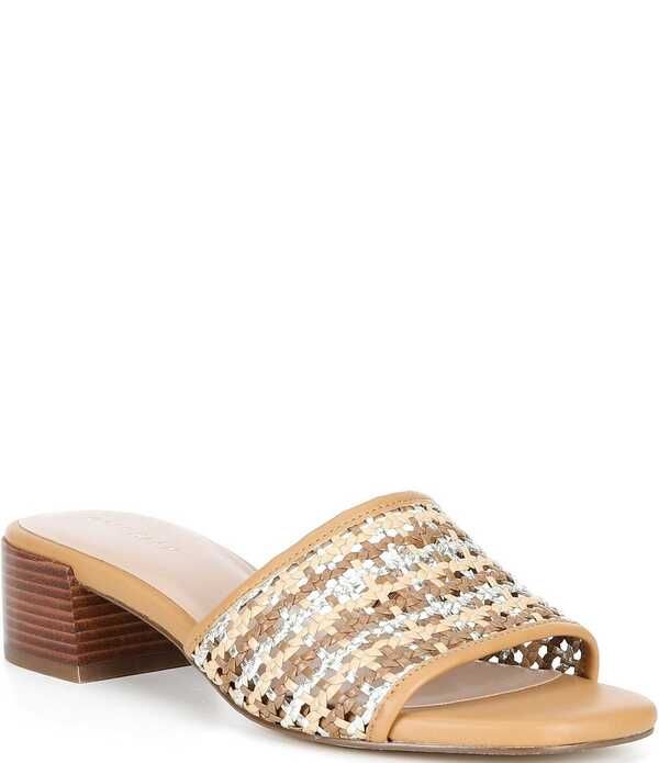 コールハーン レディース シューズ サンダル レザー ヒール Cole Haan Calli Single Band Woven Leather Block Heel Sandals Neutral