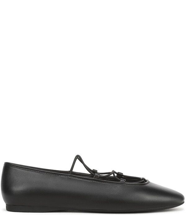 フランコサルト レディース シューズ パンプス レザー Franco Sarto Delira Leather Crossover Stretch Band Ballet Flats Black ブラ