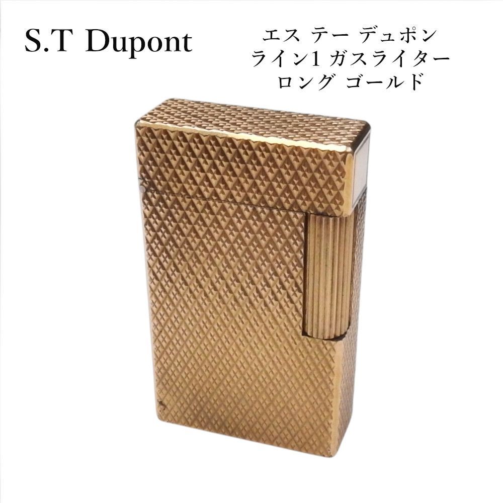 S.T Dupont エス・テー・デュポン ライン1 ガスライター ゴールド ロング 【着火未確認】