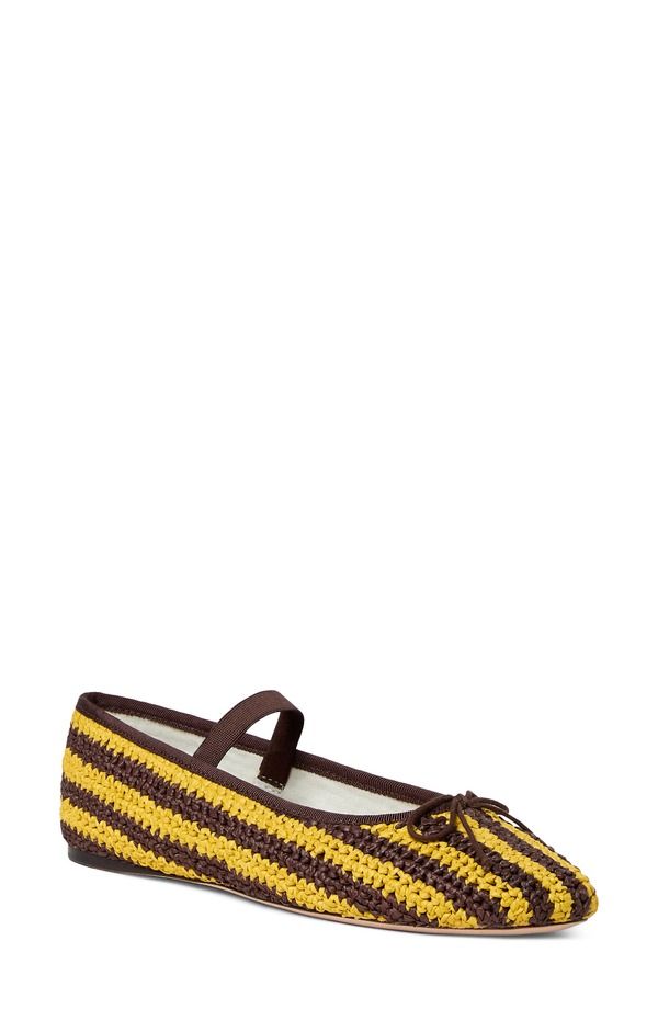 ロフラー ランダル レディース シューズ パンプス Loefflerandalleonie Mary Jane Ballet Flat Yellow Brown Stripe イエロー