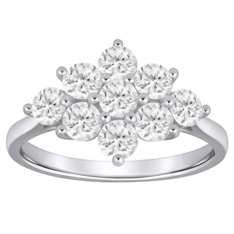 Alyson Layne レディース アクセサリー リング Alyson Layne 10k White Gold 12 CaratW Lab Grown Diamond Clustering 10k