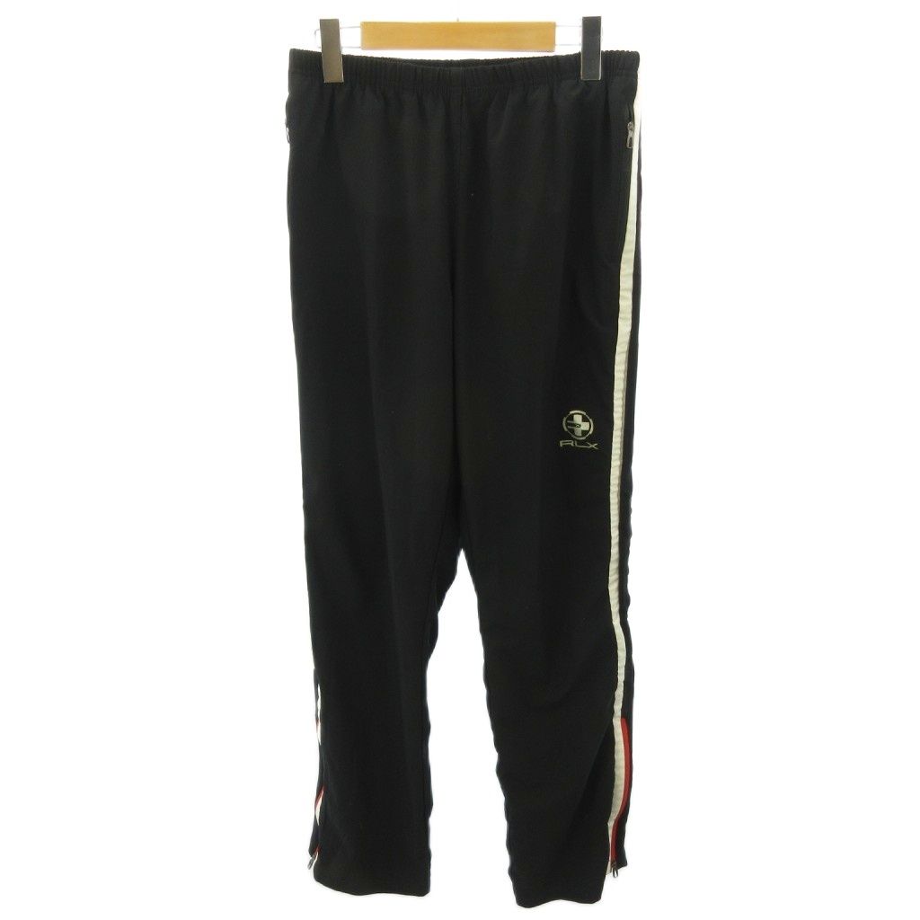 アールエルエックス ラルフローレン RLX RALPH LAUREN トラックパンツ イージー テーパード サイドライン M 黒 ブラック 0625 ☆AA★ ■GY99