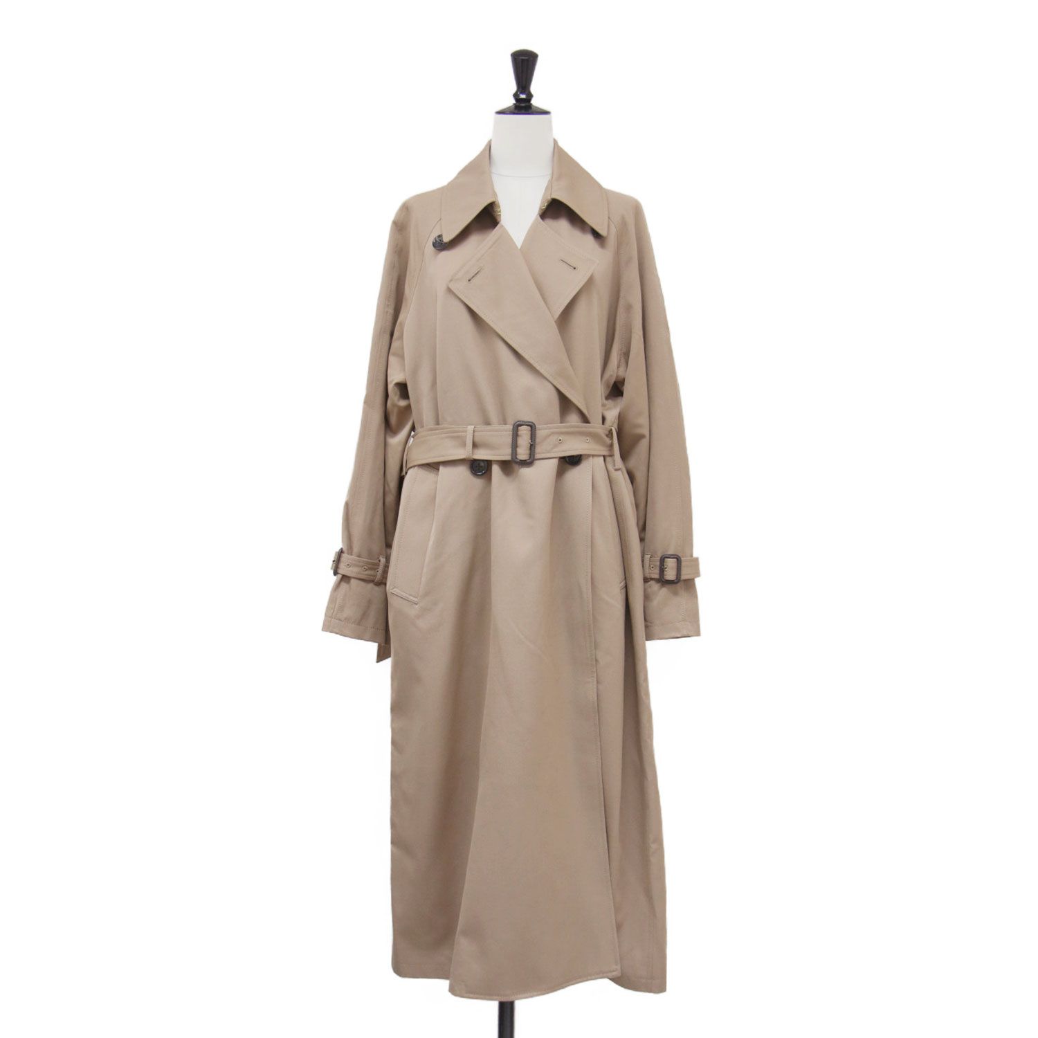 【美品】Deuxieme Classe ドゥーズィエム クラス コート ベージュ サイズ:36(S) 24秋冬 GABARDINE トレンチコート ロング オーバーサイズ ギャバジン ウール アウター ジャケット 上着【レディース】【中古】