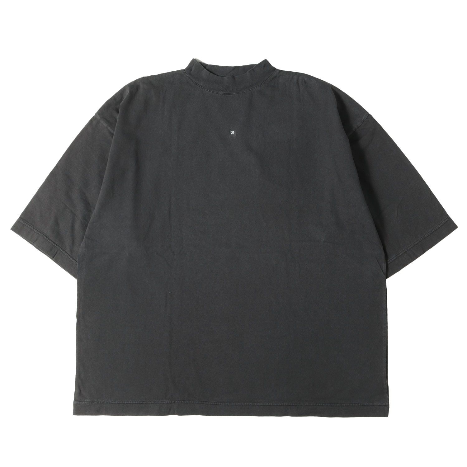 YEEZY イージー Tシャツ チャコールブラック 黒 サイズ:XS GAP オーバーサイズ モックネック ヘビー Tシャツ トップス カットソー 半袖 コラボ【メンズ】【中古】