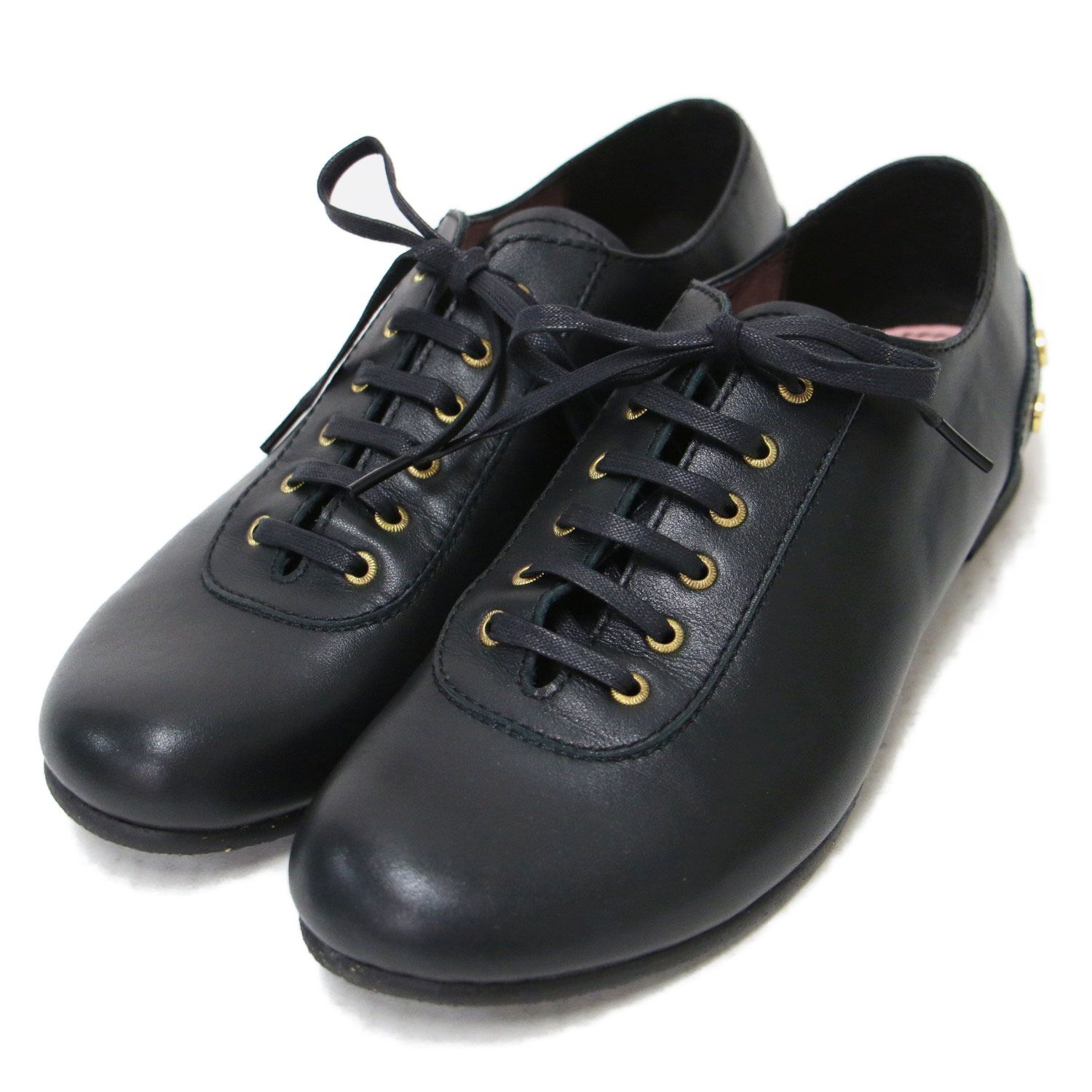 LACADE ラカド サイズ:38(25.0cm) 25秋冬 スタッズ付き レースアップ