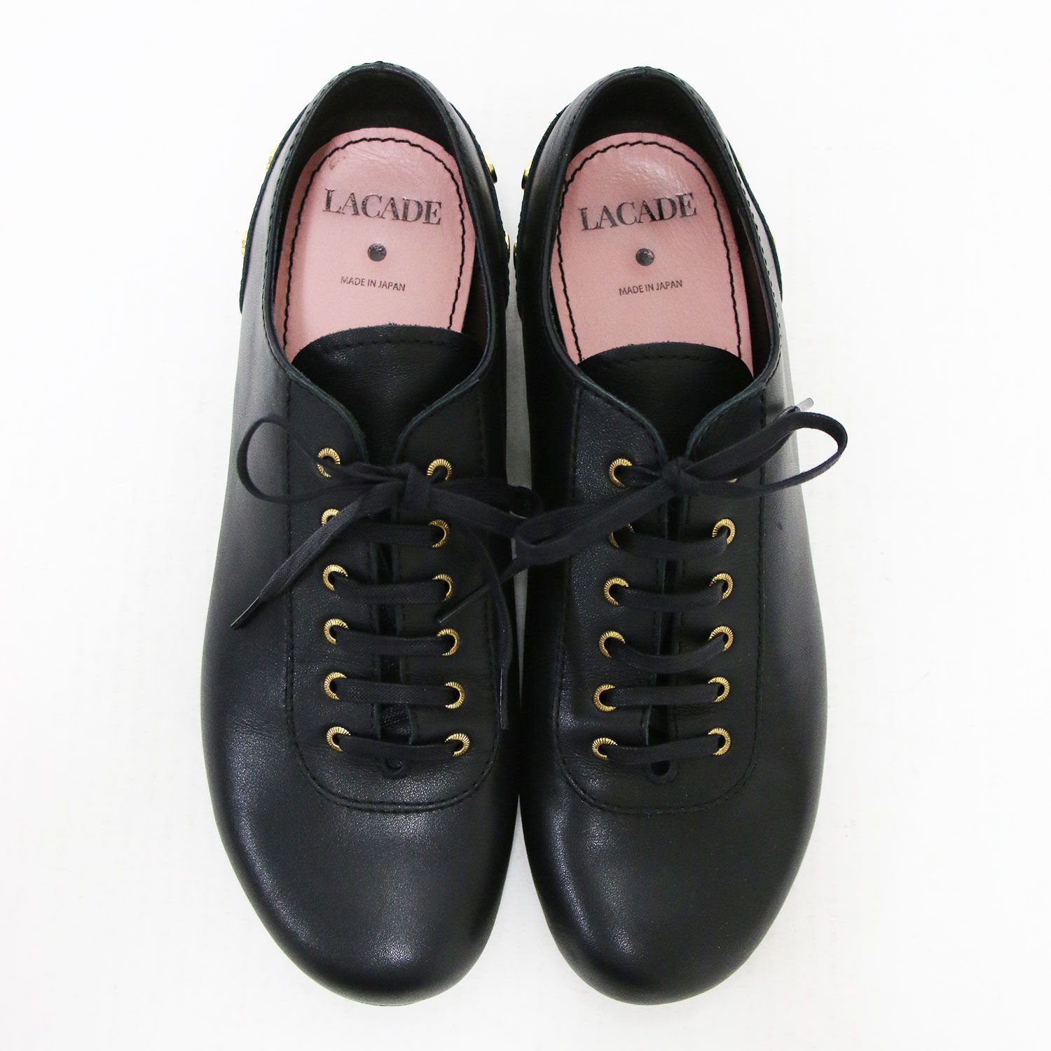 LACADE ラカド サイズ:38(25.0cm) 25秋冬 スタッズ付き レースアップ