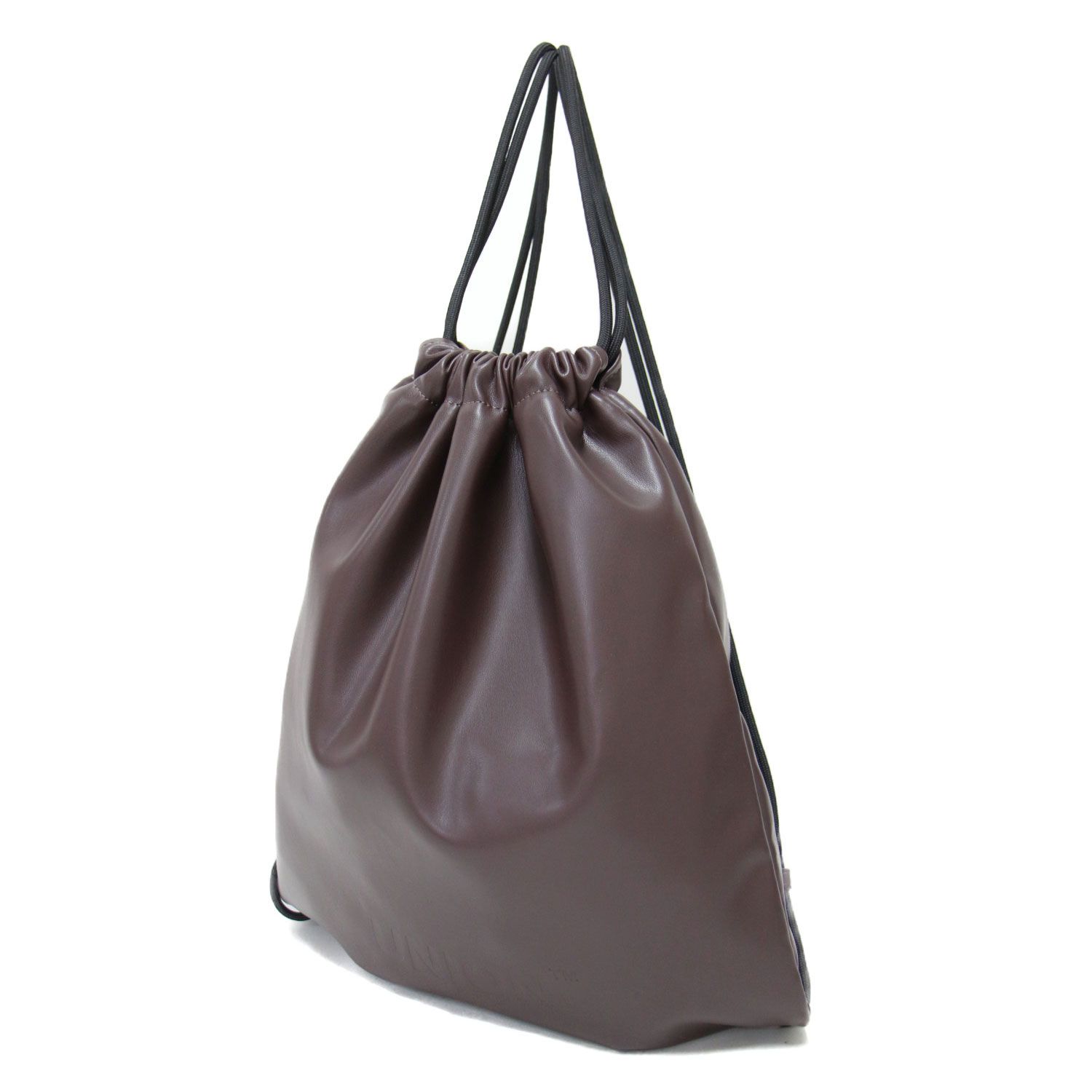 【美品】UNION MAGAZINE ユニオンマガジン バッグ ブラウン 26春夏 ヴィーガンレザー エンボスロゴ バックパック Backpack Ms Black Swan リュック 巾着型 ブランド カバン【レディース】【中古】