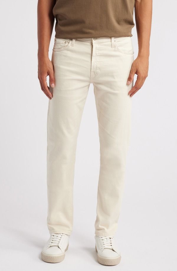 エージー メンズ ボトムス デニムパンツ ストレート ジーンズ AG Everett Slim Straight Leg Jeans 1 Year Ivory Cream クリーム