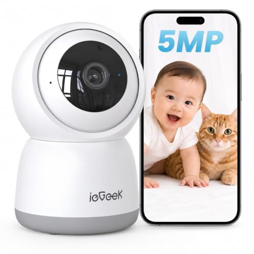 【新品】2026新型ペットカメラ【500万画素・AI上下左右自動追尾】見守りカメラ ieGeek 24時間録画 2.4G/5GHz WiFi対応 Bluetooth簡単接続 PTZ首振り 双方向通話 赤外線暗視 Alexa対応 警報通知 永久 21c2cac8