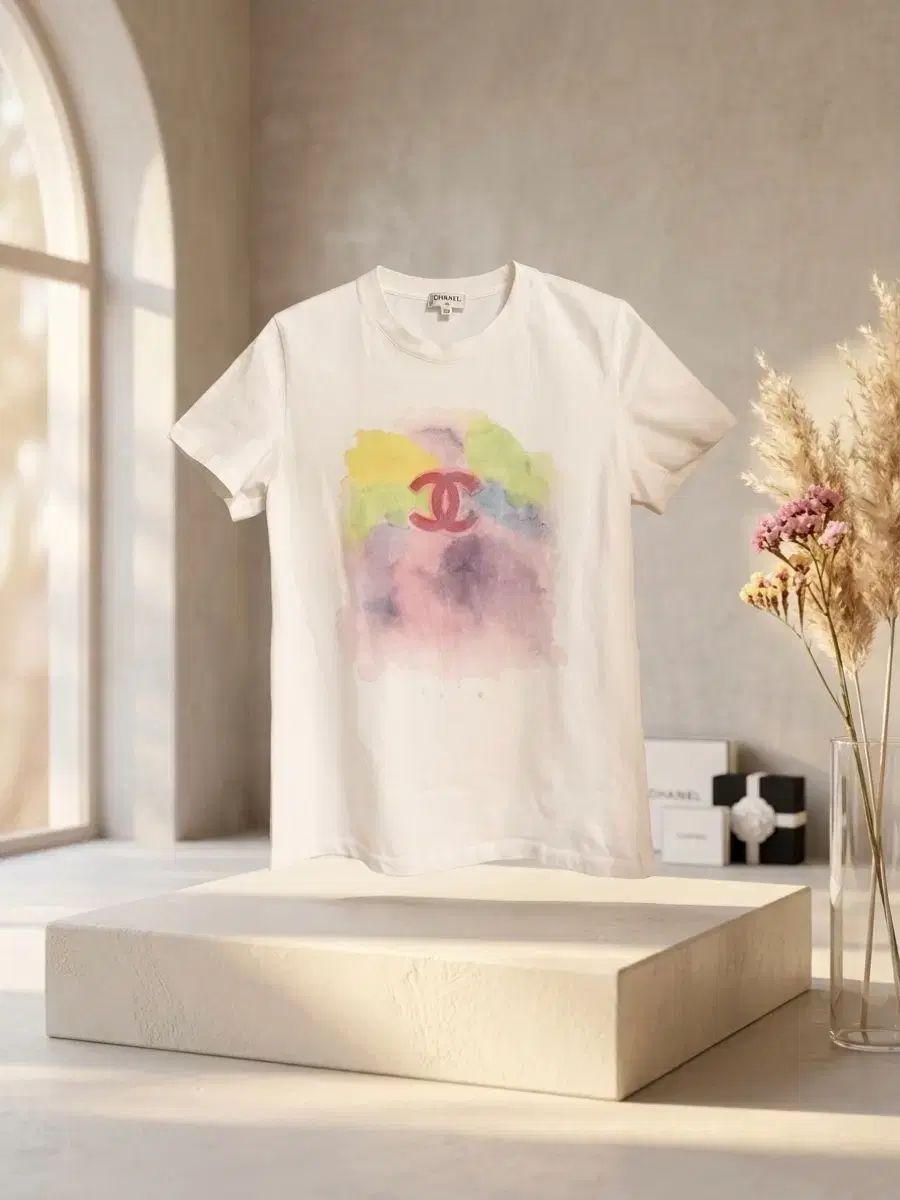 シャネル ロゴ ウォーター COLOR 半袖 Tシャツ 白