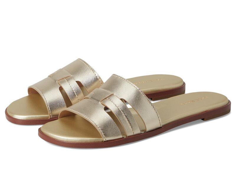 コールハーン レディース シューズ サンダル Cole Haan Flynn Slotted Slidesoft Gold Leather ゴールド