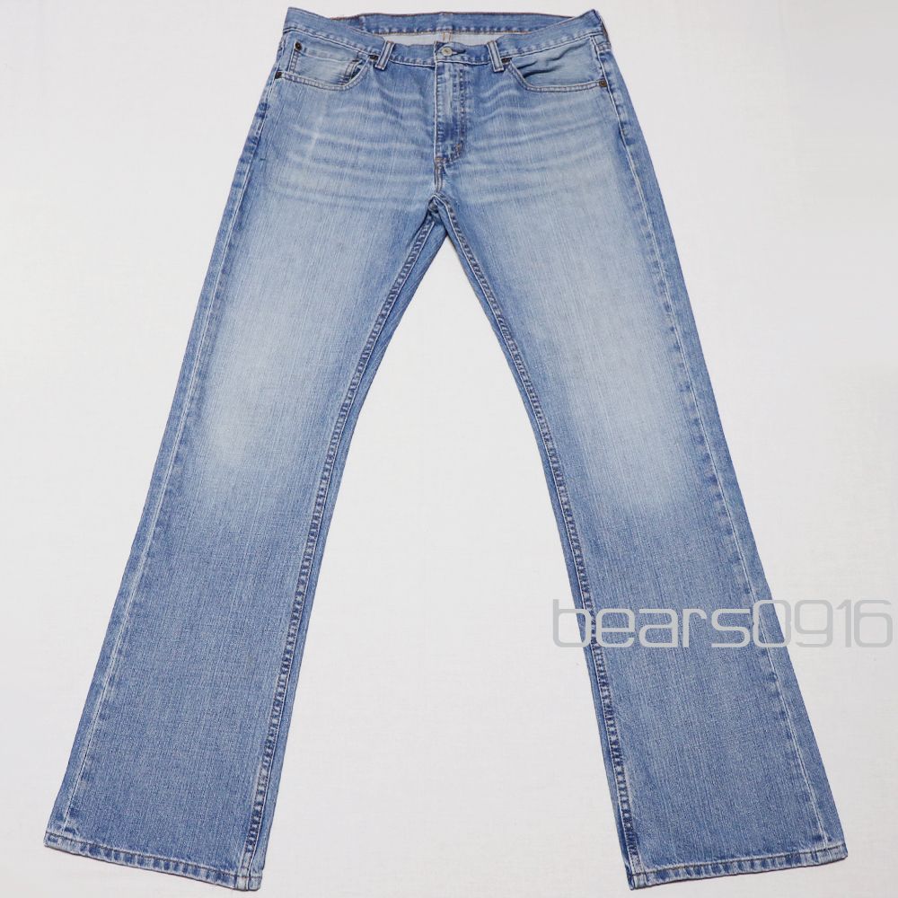 【希少527】リーバイス 527 ブーツカット デニムパンツ メンズ W36 L34 インディゴライトブルー Levi's ボタン裏4032 ベルボトム フレア ジーンズ コットン100% ジーパン 訳ありUSED品