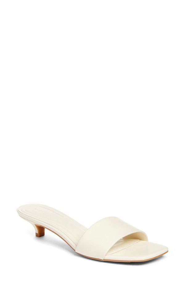 オープンエディット レディース シューズ ヒール サンダル Open Editanner Kitten Heel Slide Sandal Ivory Egret アイボリー
