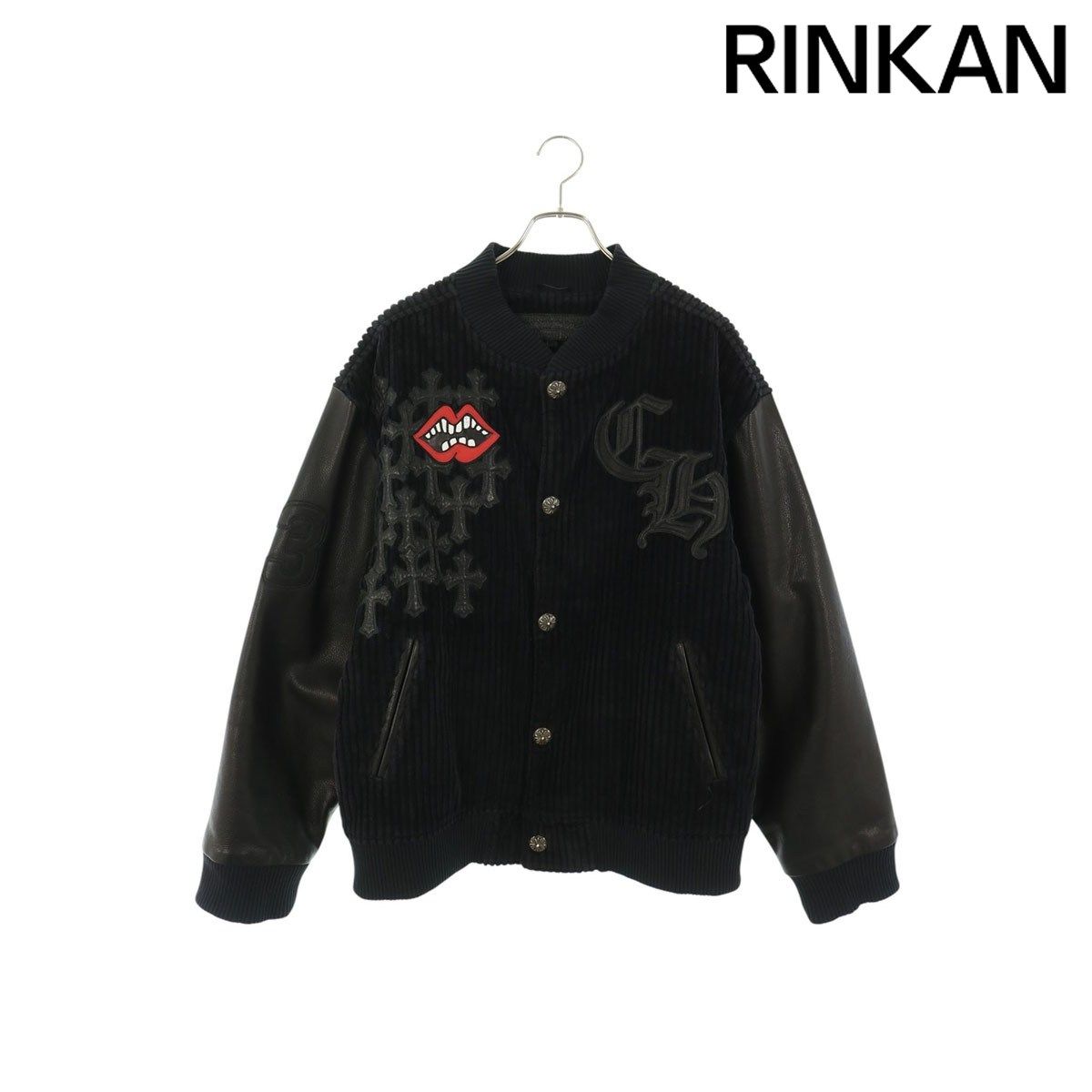 クロムハーツ PPO LETTERMAN/レターマン MATTYBOY CHレザーパッチレザースリーブブルゾン メンズ XL