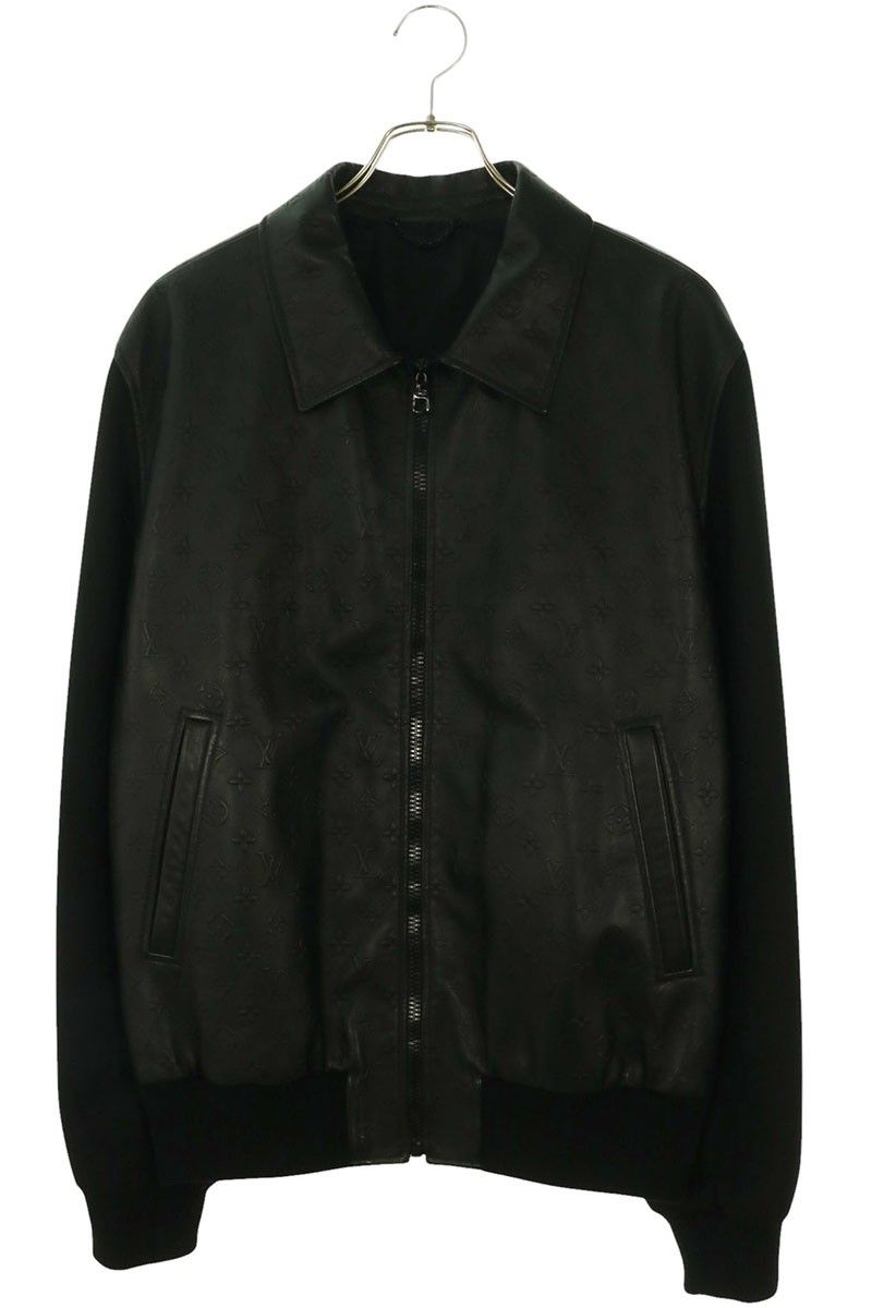 ルイヴィトン 22AW RM222Q ZDA HML40E 袖ウール切替モノグラムレザージャケット メンズ 50