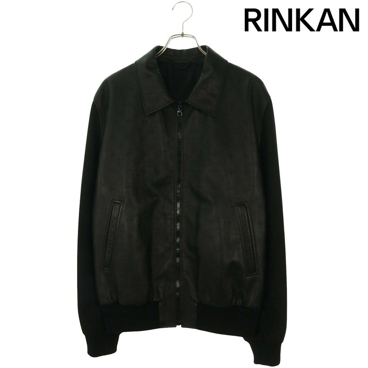 ルイヴィトン 22AW RM222Q ZDA HML40E 袖ウール切替モノグラムレザージャケット メンズ 50