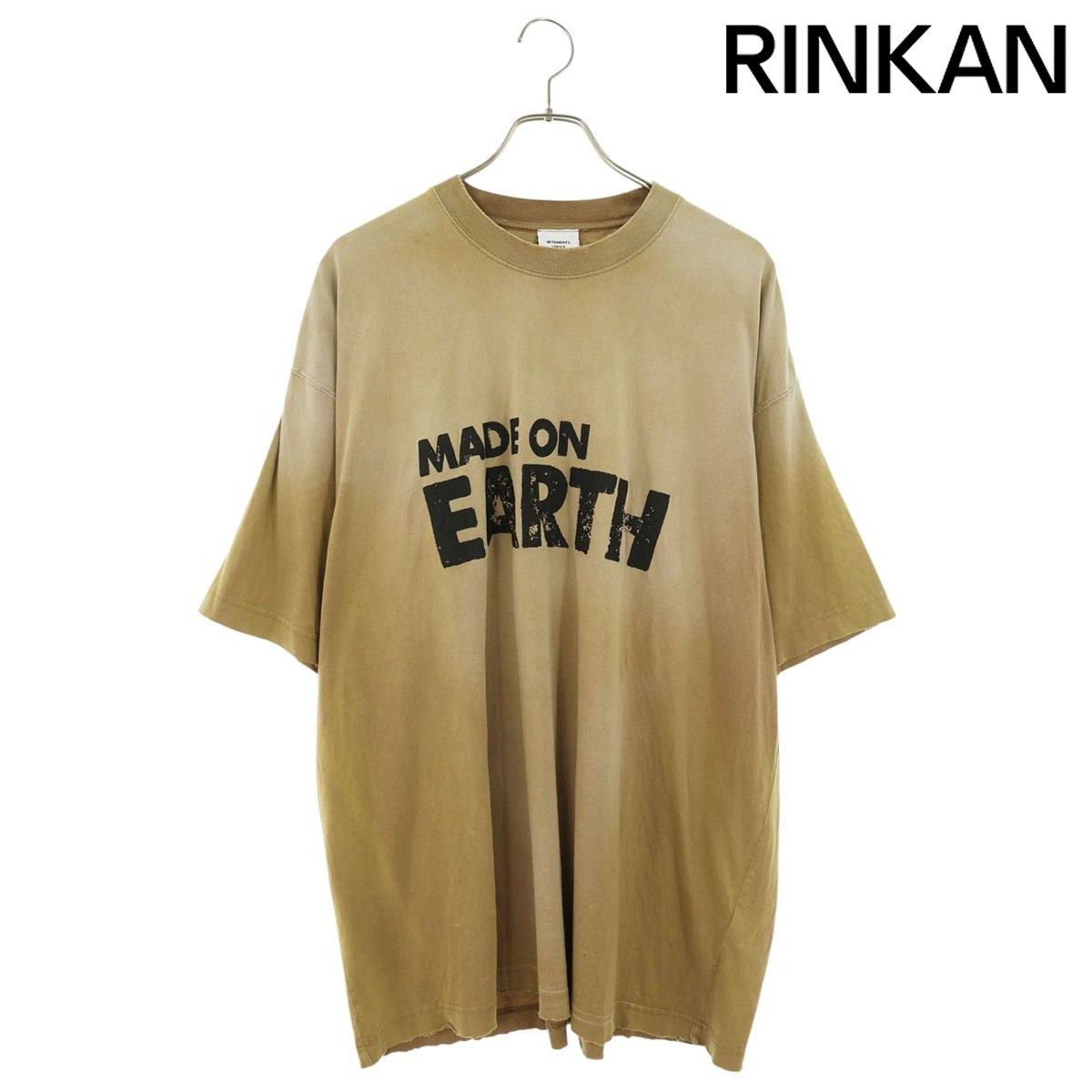 ヴェトモン UE63TR690X EARTHプリントヴィンテージ加工Tシャツ メンズ S
