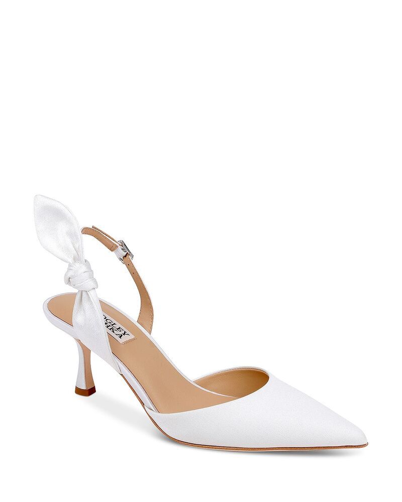バッジェリーミシュカ レディース シューズ パンプス Badgley Mischka Womens Yuan Slingback Pumps White Crepe ホワイト