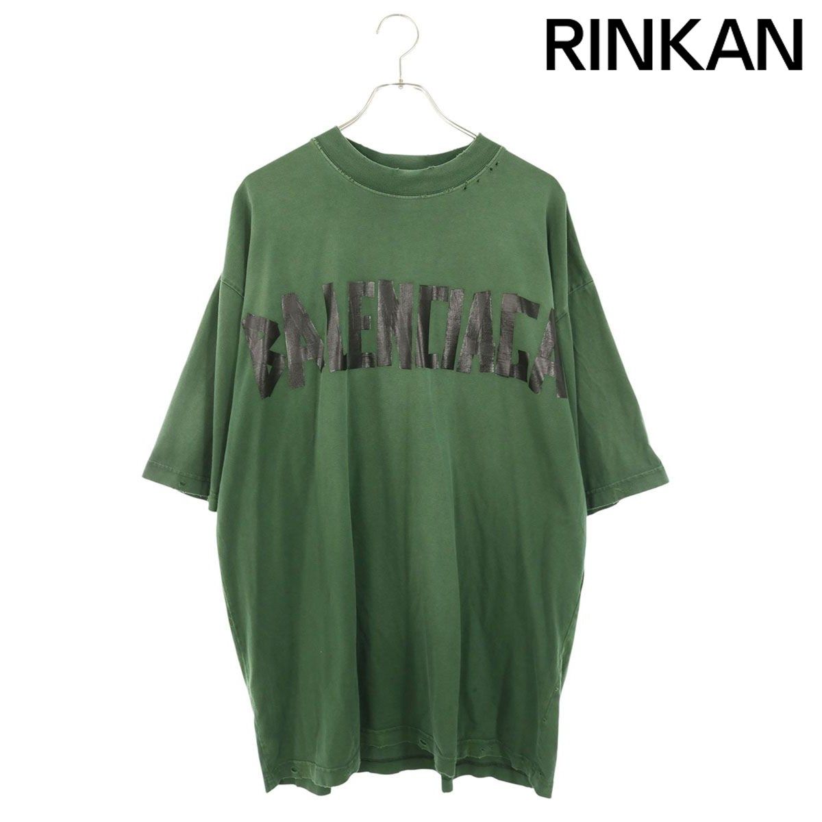 バレンシアガ 739784 TQVQ6 テープロゴミディアムフィットTシャツ メンズ M