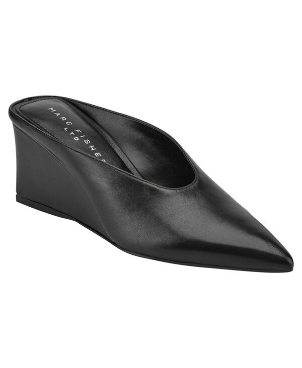 マーク・フィッシャー レディース シューズ パンプス Marc Fisher LTD Womens Malley Pointed Toe Wedge Mules Black Leather ブラック