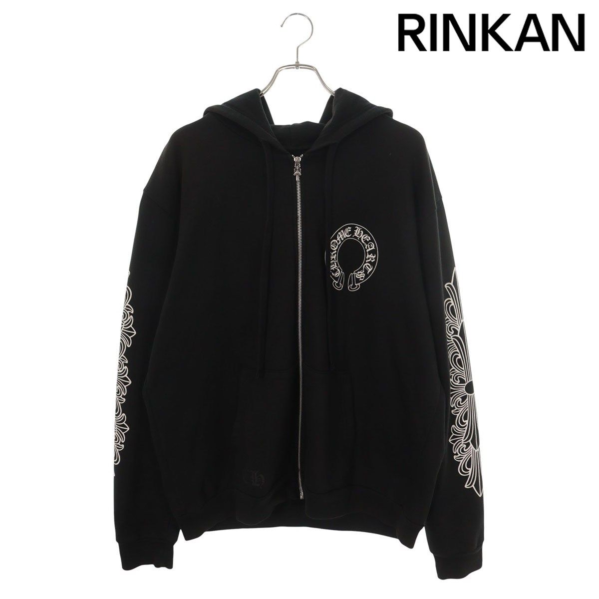 クロムハーツ SWTSHRT HD ZIP 袖フローラルバックホースシュープリントジップパーカー メンズ L 193,245円