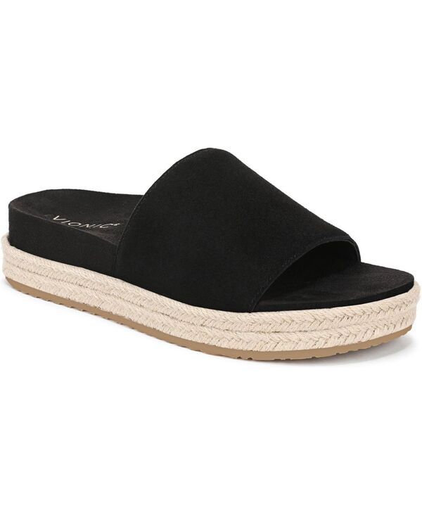 バイオニック レディース シューズ パンプス サンダル Vionic Womens Yasmina Espadrille Sandals Black suede ブラック