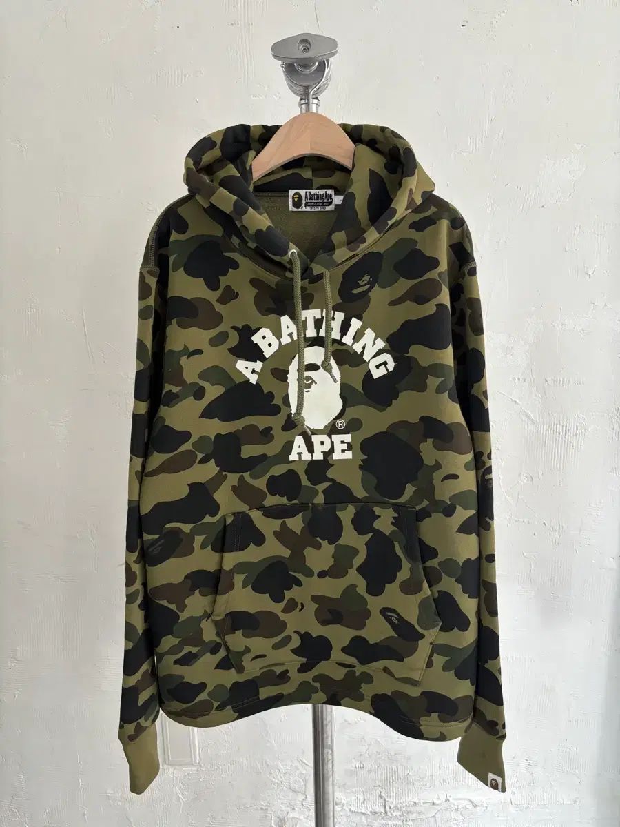 BAPE(R) ベイプ グリーン ファースト カモフラージュ カレッジ プルオーバー フーディー