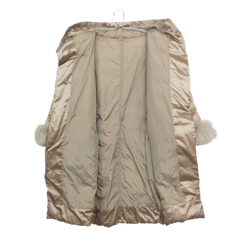 Sマックスマーラ フォックス ロングダウンジャケット リバーシブル 42 MAX MARA マックスマーラ ダウンジャケット リバーシブル フーデット